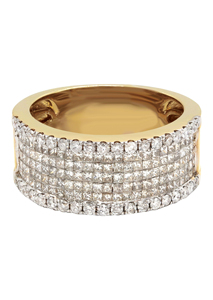 Anillo de Hip Hop de moda de joyería personalizada de lujo para hombre con VVS Diamond Lab Grown Princess 10K 14K 18K Gold Iced Out - Product Image 2