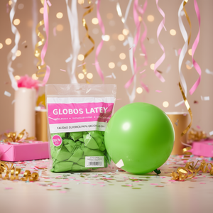 Ballons en latex Party Love 30cm vert pistache R12 pour décoration de fête - Product Image 3