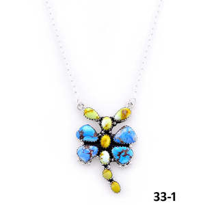 Collier artisanal en turquoise du sud-ouest avec motifs Palomino Golden Hills et floral en argent sterling, idéal pour un cadeau - Product Image 2