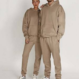 Ensemble de pantalons de survêtement à capuche personnalisés unisexe hommes femmes jogging logo de broderie personnalisé survêtement respirant - Product Image 1