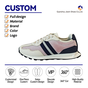 设计师男士休闲跑步运动鞋时尚批发健身步行轻便系带闭合橡胶外底网布 - Product Image 2