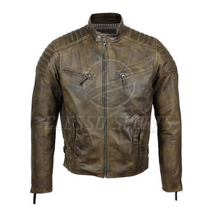 Blouson en cuir de moto pour homme, style motard, course et biker - Product Image 2