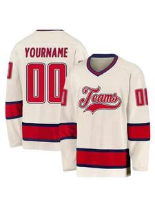 Jersey de Hockey sobre Hielo Sublimado con Cuello de Cordones Personalizado Profesional OEM 2025 Uniforme para Adultos Ropa Profesional de Hockey sobre Hielo - Product Image 2