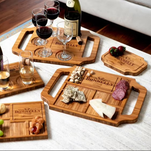 Tablas de cortar de madera rectangulares de la mejor calidad, diseño atractivo para frutas y tablas de queso con cuchillo de acero inoxidable - Product Image 5