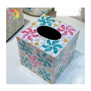 Boîte à mouchoirs rectangulaire en nacre, décoration de table, incrustation en nacre véritable, boîte à mouchoirs carrée et rectangulaire - Product Image 4