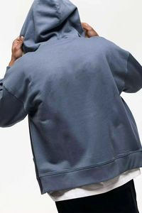 Men's Custom Logo Oversized Fleece <b>Full</b> <b>Zip</b> <b>up</b> Hoodies Vintage Printing Heavyweight French Terry Streetwear Zipper <b>Zip</b> <b>up</b> <b>Hoodie</b> - Product Image 3