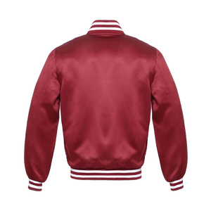 Chaqueta bomber de satén con estampado gráfico en la espalda, colores de contraste llamativos y forro interior suave fabricado en Pakistán - Product Image 2