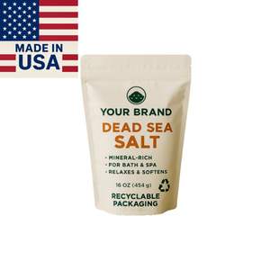 Marque privée 100% naturel 6lb haute qualité mer morte avec emballage recyclable USA fait pour un bain détendu parfait sac emballé - Product Image 1