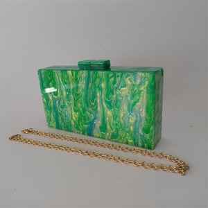 Mini bolso de mano de resina de gran capacidad para mujer con piedra incrustada maquillaje impermeable-Bolso de mano adecuado para regalo para damas - Product Image 4