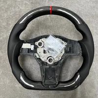 Volante de Repuesto - Volante Personalizado de Cuero y Fibra de Carbono para Tesla Modelo 3/Y/S/X con Controles Calefactados, Estilo Deportivo, 3 Radios