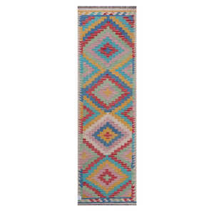 Alfombra Kilim de Maimana, Afganistán, 250 x 74 cm - Product Image 1