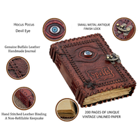 Carnet Grimoire Wiccan Fait Main, Livre de Formules Vierge, Couverture en Cuir Vintage, Livre de Prières Pagan, Cahier de Dessins Occultes, Cadeau Spirituel