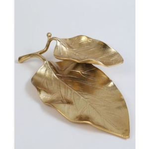 วินเทจตกแต่งบ้านบนโต๊ะอาหารถาดขนมหวานอลูมิเนียมโลหะ Leaf เสิร์ฟอาหารถาดจานสําหรับซัพพลายเออร์ร้านอาหาร - Product Image 5