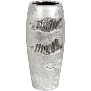 Luxueux vase à fleurs en métal argenté gravé à la main finition enduite de poudre décor à la maison pour de superbes arrangements floraux - Product Image 1