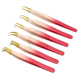 Pinzas de Volumen Ruso al por Mayor con Punta de Fibra Personalizada, Herramienta Antideslizante para Extensión de Pestañas con Punta de Fibra Sostenible - Product Image 1