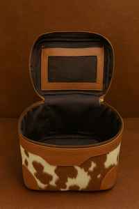 High Quality Top Selling Maas Leather Eco-Friendly Durable Waterproof Solid Color Cosmetic <b>Bag</b> Soft Handle Medium Capacity - Product Image 2