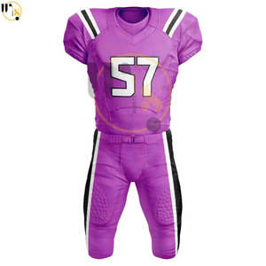 Vente en gros de vêtements de football américain grande taille personnalisés XL ensembles de haut et de pantalon en jersey uniformes de numéros respirants - Product Image 6