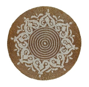 Set de table rond vintage en broderie perlée, écologique, solide, pour restaurant, vente en gros, artisanal, durable, de bonne qualité, personnalisable - Product Image 3