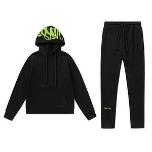 High Quality Custom Casual Clothing Blank <b>Plain</b> Vintage Pullover <b>Tracksuits</b> Set for Men Top Selling Sweat Suits For Man - Product Image 4