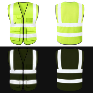 Veste de travail haute visibilité en polyester respirant avec logo personnalisé, multi-poches, réfléchissante, pour ingénieur de sécurité, tailles S-5XL - Product Image 2