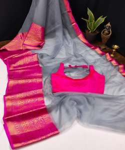 Nuevo fabuloso look Festival desgaste algodón seda bordado trabajo sari con blusa pieza mujeres indias usan Sari bajo precio Surat ropa - Product Image 3