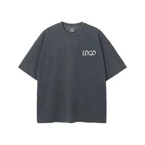 Camiseta de Hombre de Algodón/Fibra de Bambú de Alto Gramaje con Lavado Ácido, Ecológica, de Lona, Personalizable, Lisa, con Diseño Vintage Lavado a la Piedra, Venta al por Mayor - Product Image 5