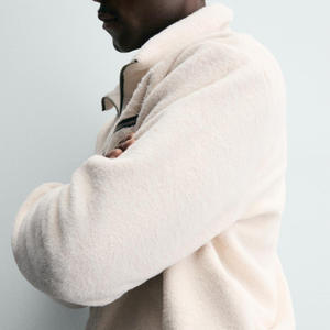 Sudadera de Cuello Alto para Hombre, de Algodón y Poliéster, con Cierre de Cremallera, Diseño de Pullover, Servicio OEM, Precio al por Mayor / Diseño de Logotipo Personalizado - Product Image 3