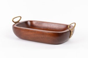 Bol de bateau en bois d'acacia fait à la main avec poignée en laiton pour servir des collations Salades Fruits lors des fêtes-Spruce Exportations - Product Image 4