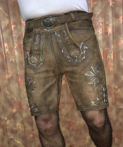 Shemax pour hommes Trachten Shorts personnalisé OEM nouveau bavarois Oktoberfest Lederhosen Style formel fermeture éclair motif ombré gris tissu - Product Image 3