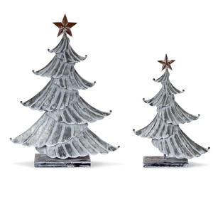 Set of Two Galvanized Iron X-mas <b>Tree</b> Ornaments <b>for</b> Home and Office Decor Superior Quality Metal <b>Christmas</b> <b>Tree</b> - Product Image 1