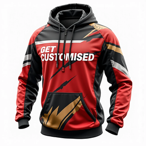 Sudadera con Capucha para Hombre, Estilo Holgado, Forro Polar de Invierno, Duradera, Ecológica, 350g, con Cremallera, Transpirable, Personalizable, Sublimada, de Poliéster y Algodón - Product Image 5