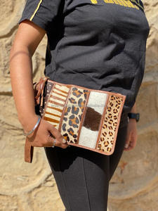 กระเป๋าคลัทช์หนังรีไซเคิลจริงหนังใช้หลายกระเป๋าผู้หญิงสัตว์พิมพ์หนังกระเป๋าสตางค์เหรียญกระเป๋าสตางค์ - Product Image 3