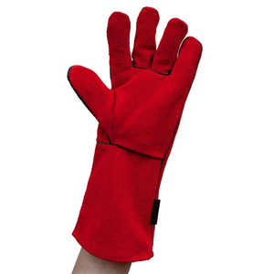 Venta al por mayor guantes de soldadura ignífugos resistentes al calor Kevlar Liner para soldadura por arco sumergido/MIG guantes de cuero de vaca de alta calidad - Product Image 3