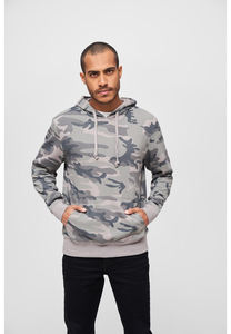 Sweat à capuche unisexe épais surdimensionné imprimé camouflage avec logo personnalisé Sweat à capuche de couleur pure Sweats à capuche High Street - Product Image 2