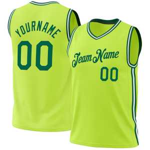Ensemble de maillots de basket-ball personnalisés pour hommes séchage rapide imprimé sublimation design vert fluo uniformes personnalisables pour maillots de basket-ball - Product Image 1