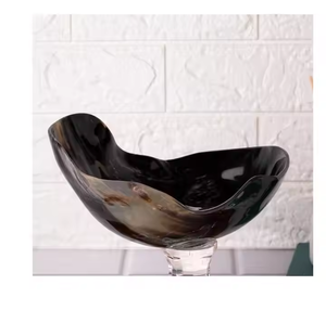 ชามเขาควายขัดเงาธรรมชาติบนฐานอะคริลิก งานตกแต่งสไตล์สัตว์สุดหรู โดย Crescent Crafts - Product Image 3