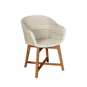 Fabrication en Indonésie Chaise de jardin en rotin pour l'extérieur Pied en bois de teck Chaise de salle à manger en osier de luxe de couleur naturelle - Product Image 2