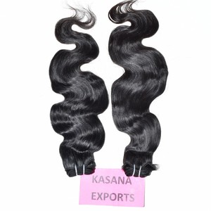 Cheveux humains naturels indiens Remy 100 % non traités, noirs, alignés sur la cuticule, ondulés profonds, avec dentelle complète, faciles à appliquer, pour tissage, vente en gros - Product Image 5