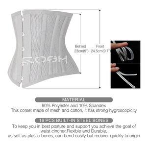 Corset court en maille blanche pour l'entraînement de la taille, effet sablier, sculpteur de corps - Product Image 5