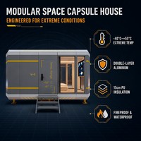 Capsule spatiale préfabriquée en aluminium, cabine modulaire, unité de bureau, unité de couchage pour complexe hôtelier, camping, studio