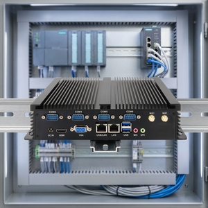 Nuevo Router Industrial Mini <span class=keywords><strong>PC</strong></span> con Doble LAN, 4G SIM, WiFi6, Intel N150/N305, DDR5, NVMe, RS485, GPIO, Sin Ventilador, para Riel DIN - Product Image 1