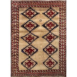 Kiaan Gold Hand Knotted <b>Wool</b> Rugs Paem-99 9x12 Rectangle Geometric Abstract Puzzle Hallway Pattern for Entryway Home Use - Product Image 1