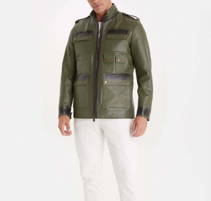 Dernier modèle Veste d'hiver en cuir pour homme Veste d'automne hiver en cuir décontractée à fermeture éclair pour homme à manches longues - Product Image 2