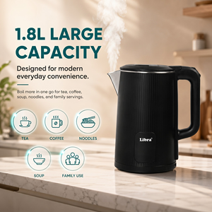 Libra 1.8L Electric <b>Kettle</b> 1500W Cordless Hot Water <b>Kettle</b> with Temperature Control 304 Stainless Steel for Home Kitchen - Product Image 4