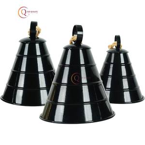 Accrocheur fait à la main cloches suspendues de noël couleur noire brillante en qualité supérieure cloches décoratives en métal pour jardin décor à la maison - Product Image 4