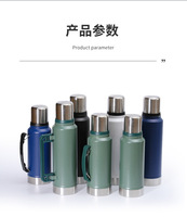 Thermos en acier inoxydable 304 de grande capacité, bouilloire de voyage portable sous vide, excellent stockage de boissons chaudes