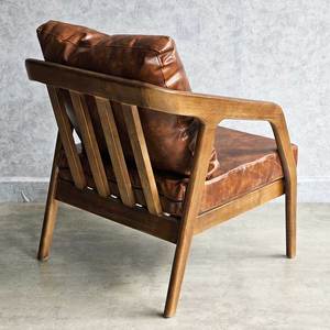 Sillón Individual Moderno Kana con Estructura de Madera de Fresno y Cojín de Cuero Sintético para Oficina en Casa, Sala de Estar u Hotel - GSD68061 - Product Image 6