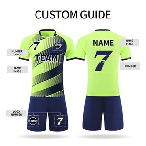 Ropa de fútbol de entrenamiento de secado rápido transpirable personalizada para hombre, camiseta de fútbol de alta calidad, uniforme de fútbol de color amarillo y verde 5033 - Product Image 2