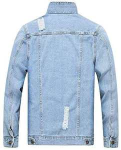 Heavy sherpa <b>men</b> denim <b>jacket</b> lined for winter thick blue jean coat stylish streetwear fashion outerwear casual - Product Image 3