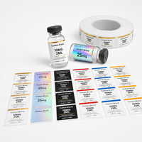 Étiquettes personnalisées imprimées arc-en-ciel holographiques pour flacons cosmétiques de 2 ml, 7 ml, 15 ml – Autocollants imperméables sur feuilles – Fournisseur